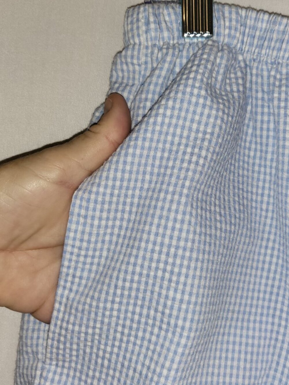 Secret Fantasies Vintage 80's/90's 2 pc Pajama Set Size XL Blue/White Gingham - Picture 11 of 15